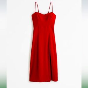 Abercrombie Red Midi Dress Camille Size Medium Tall New With Tags